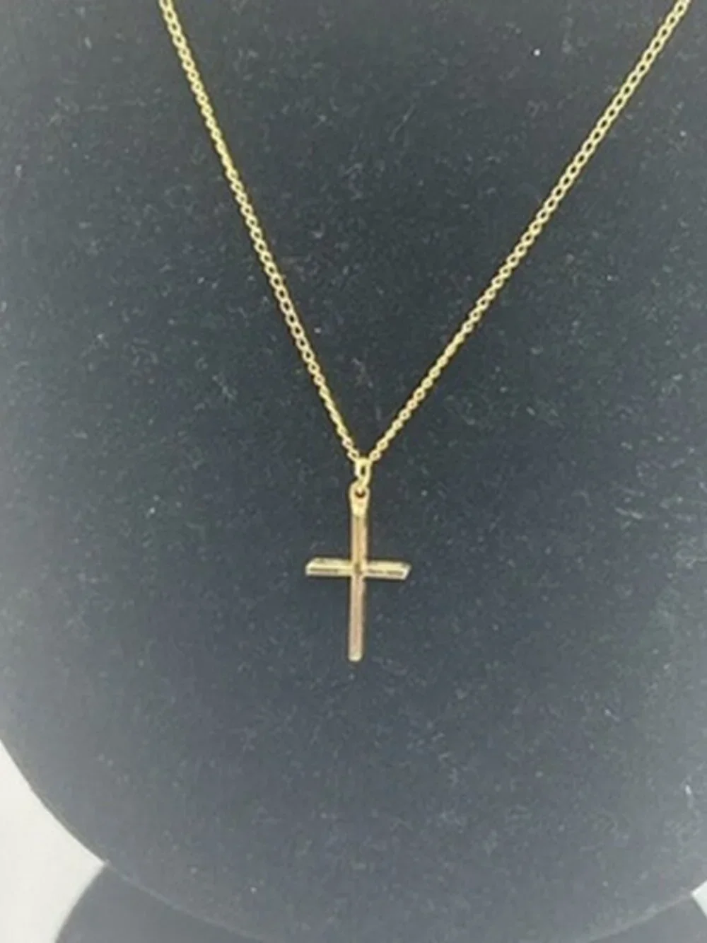 Mini Real Gold Rope Chain Cross Pendant Womens Dainty Stainless Steel Plated